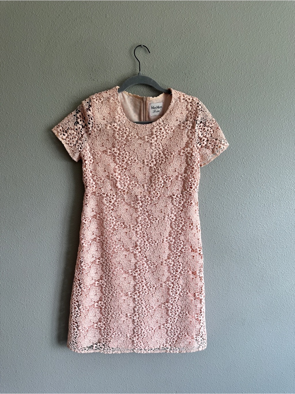 MaxMara Shine! Pink Floral Lace Shift Dress 8